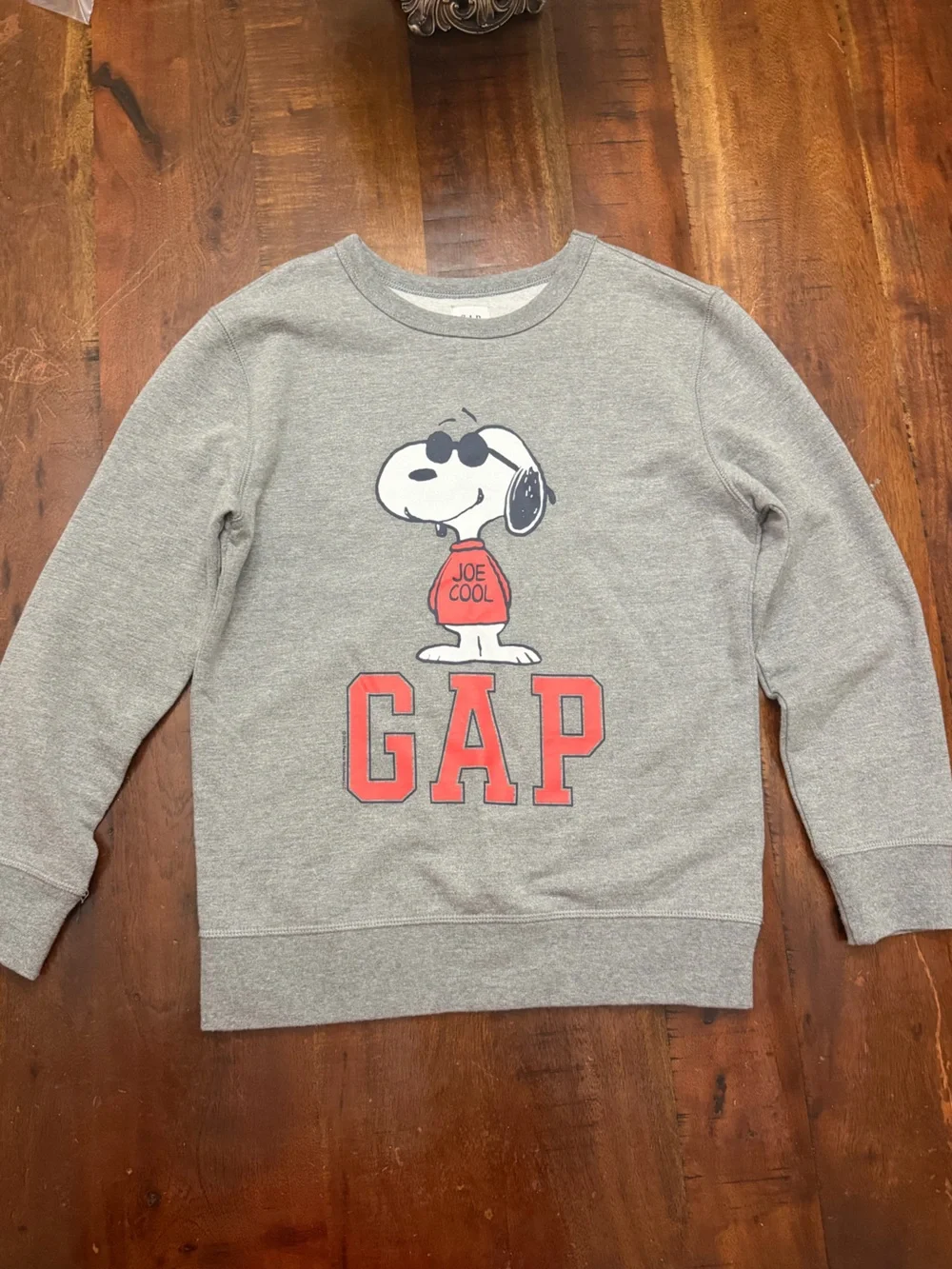 GAP x Peanuts 'Joe Cool' Gray Crewneck Sweatshirt